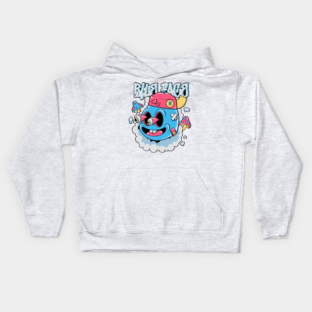 Blue face Kids Hoodie by Forstration.std